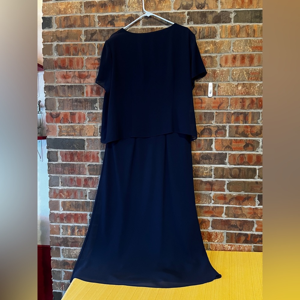 Positive Attitude Blue Embellished Short Sleeve Formal Long Dress Size:18Tall - Picture 3 of 6